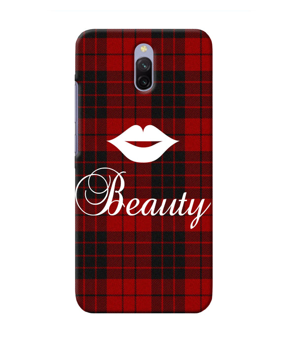 Beauty Red Square Redmi 8a Dual Back Cover