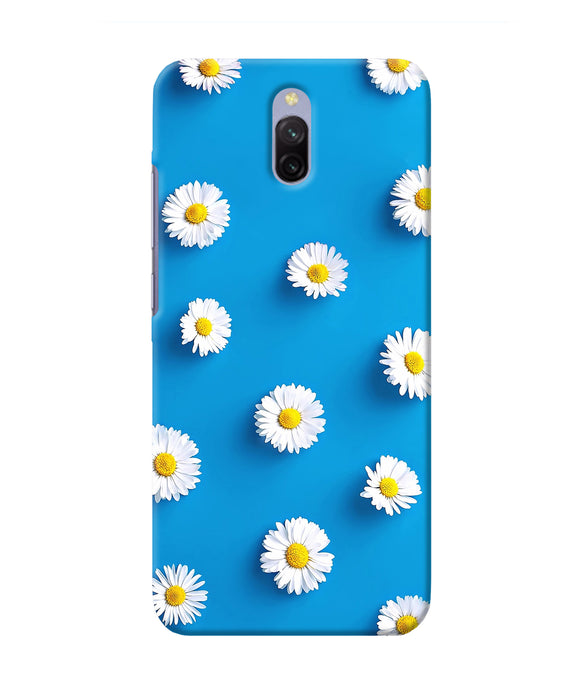 White Flowers Redmi 8a Dual Back Cover