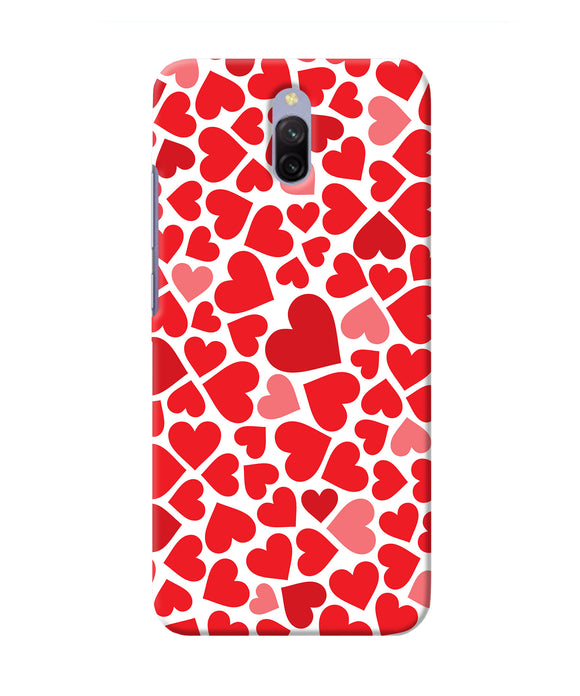 Red Heart Canvas Print Redmi 8a Dual Back Cover