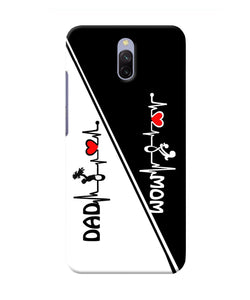 Mom Dad Heart Line Black And White Redmi 8a Dual Back Cover