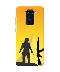 PUBG Silhouette Redmi Note 9 Real 4D Back Cover