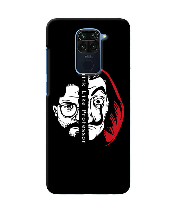 Money Heist Think Like Professor Redmi Note 9 Back Cover