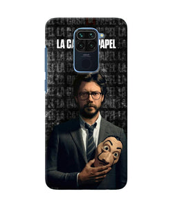 Money Heist Professor with Mask Redmi Note 9 Back Cover