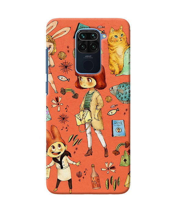 Canvas Little Girl Print Redmi Note 9 Back Cover