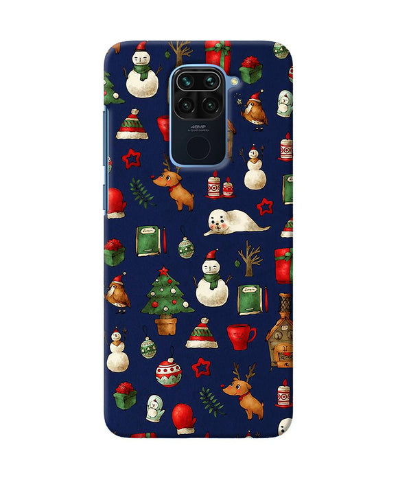 Canvas Christmas Print Redmi Note 9 Back Cover
