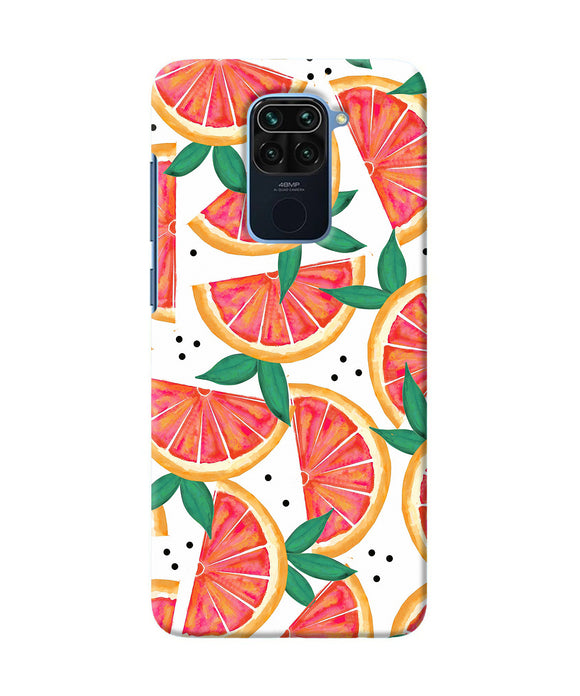 Abstract Orange Print Redmi Note 9 Back Cover