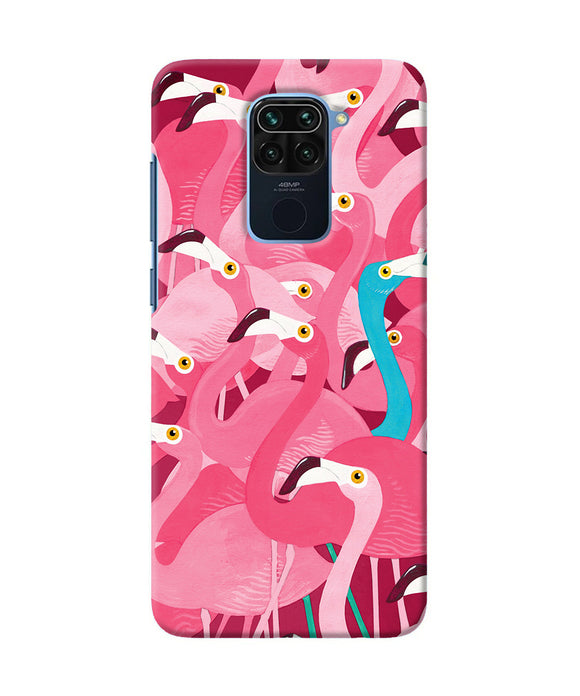 Abstract Sheer Bird Pink Print Redmi Note 9 Back Cover