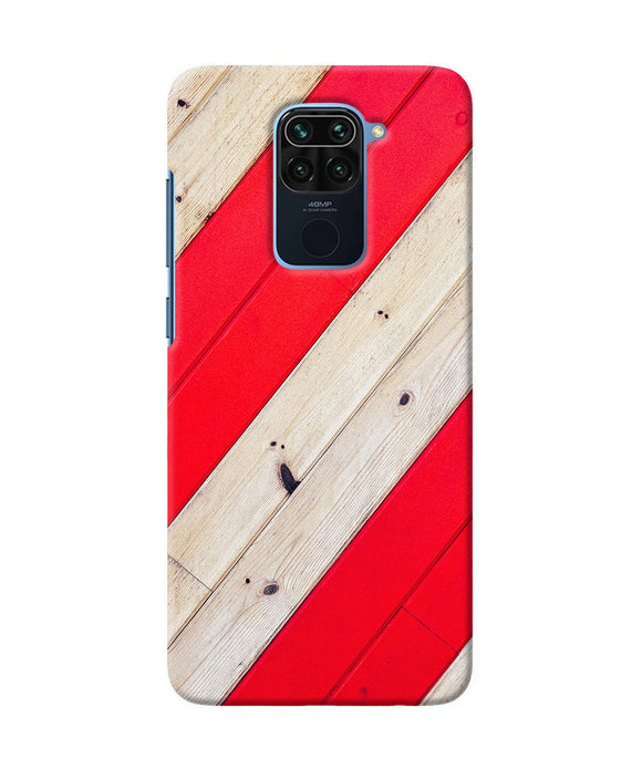Abstract Red Brown Wooden Redmi Note 9 Back Cover