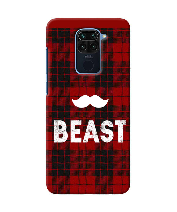 Beast Red Square Redmi Note 9 Back Cover