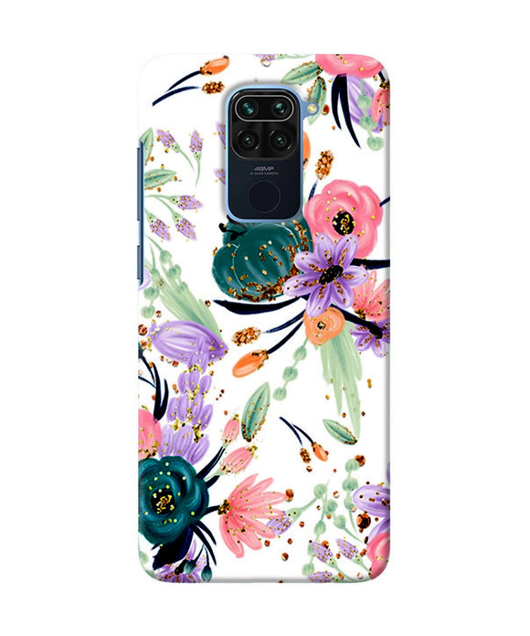 Abstract Flowers Print Redmi Note 9 Back Cover