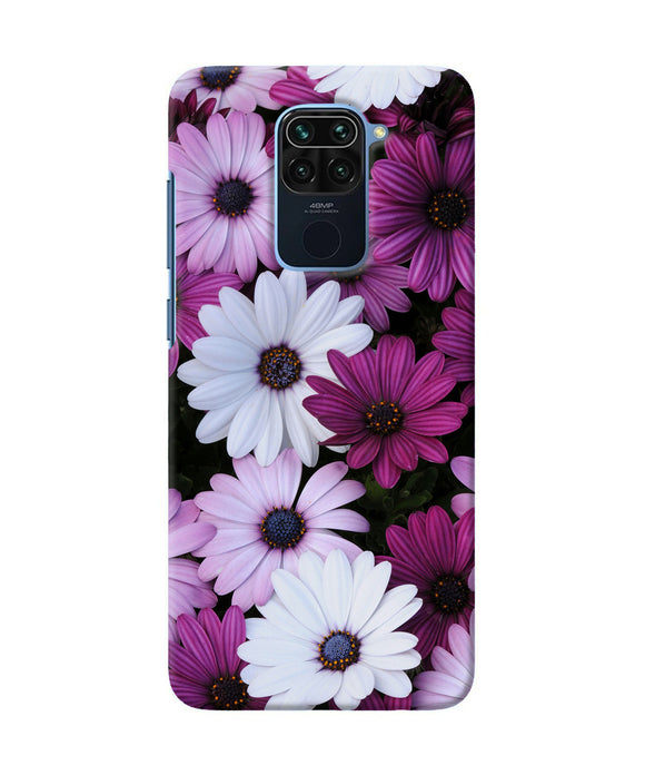 White Violet Flowers Redmi Note 9 Back Cover