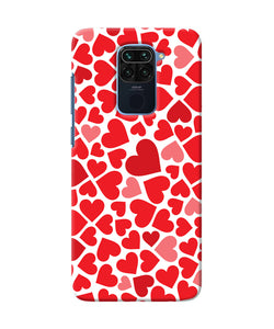 Red Heart Canvas Print Redmi Note 9 Back Cover