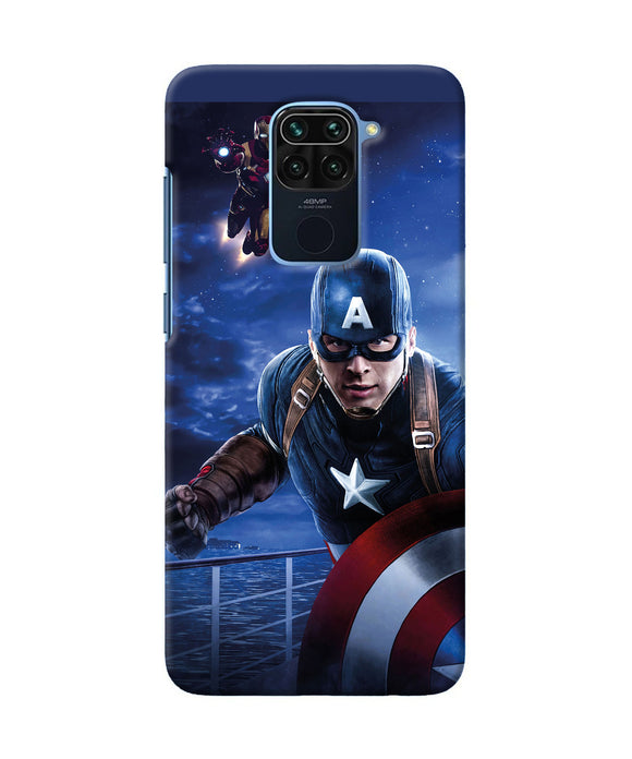 Captain With Ironman Redmi Note 9 Back Cover