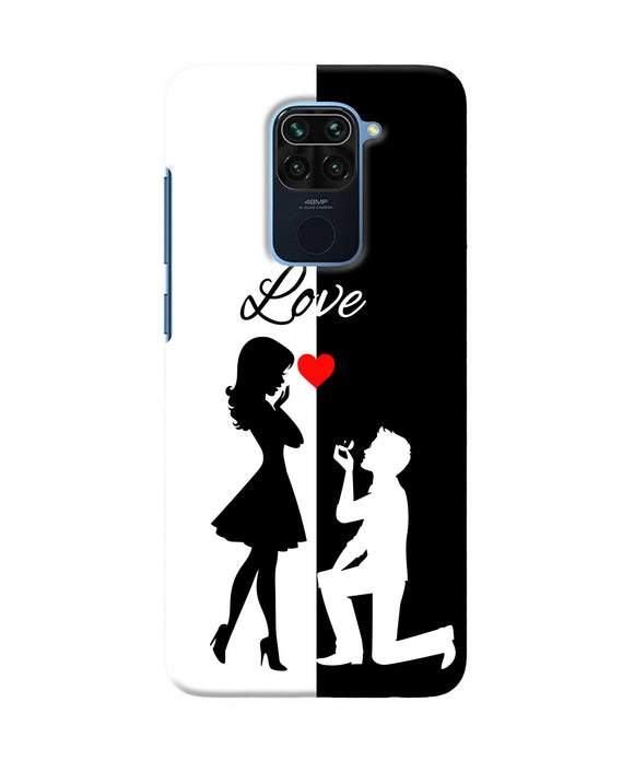 Love Propose Black And White Redmi Note 9 Back Cover