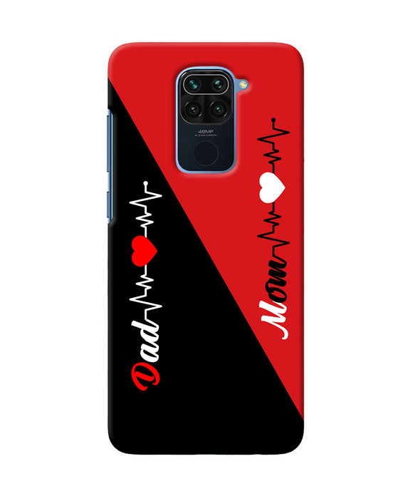 Mom Dad Heart Line Redmi Note 9 Back Cover