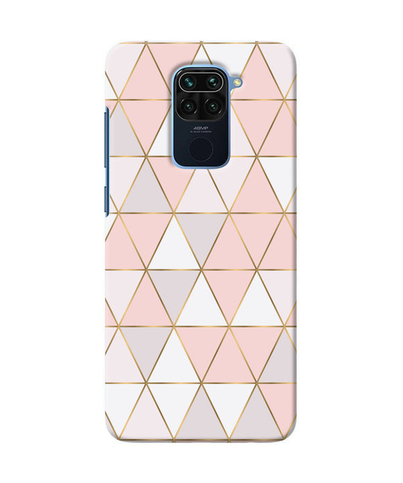 Abstract Pink Triangle Pattern Redmi Note 9 Back Cover