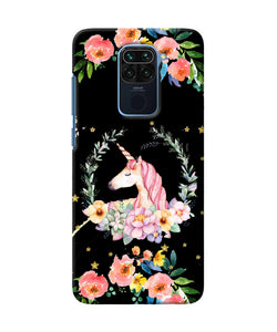 Unicorn Flower Redmi Note 9 Back Cover