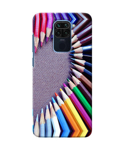 Color Pencil Half Heart Redmi Note 9 Back Cover