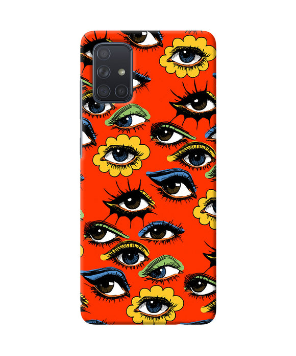 Abstract Eyes Pattern Samsung A71 Back Cover