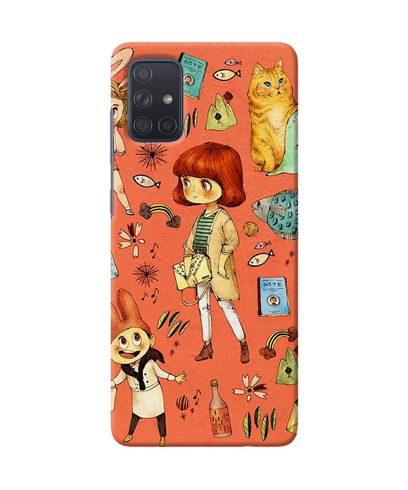 Canvas Little Girl Print Samsung A71 Back Cover