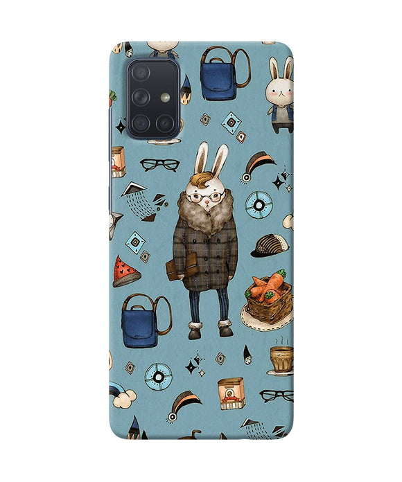 Canvas Rabbit Print Samsung A71 Back Cover