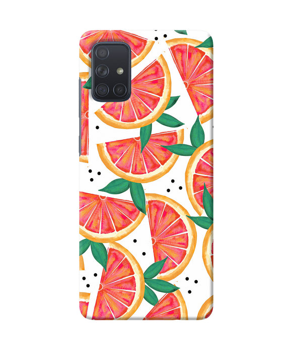Abstract Orange Print Samsung A71 Back Cover