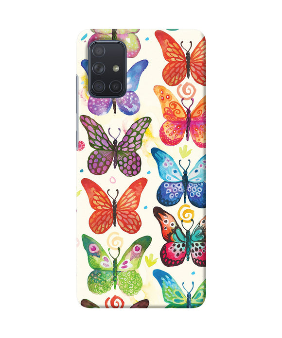 Abstract Butterfly Print Samsung A71 Back Cover