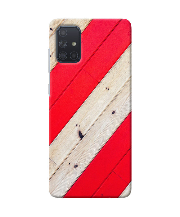 Abstract Red Brown Wooden Samsung A71 Back Cover
