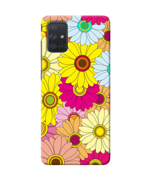 Abstract Colorful Flowers Samsung A71 Back Cover