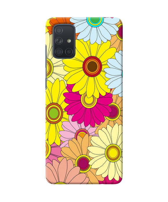 Abstract Colorful Flowers Samsung A71 Back Cover