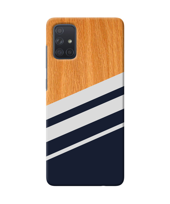 Black And White Wooden Samsung A71 Back Cover