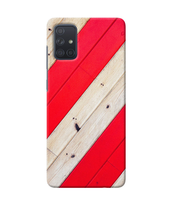 Abstract Red Brown Wooden Samsung A71 Back Cover