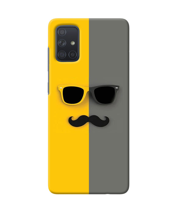 Mustache Glass Samsung A71 Back Cover