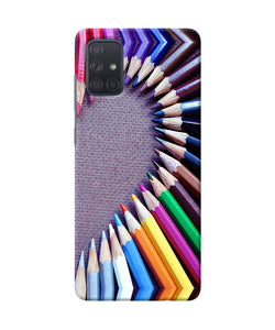 Color Pencil Half Heart Samsung A71 Back Cover