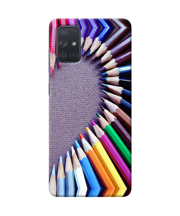 Color Pencil Half Heart Samsung A71 Back Cover