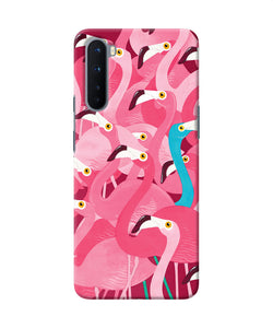 Abstract Sheer Bird Pink Print Oneplus Nord Back Cover