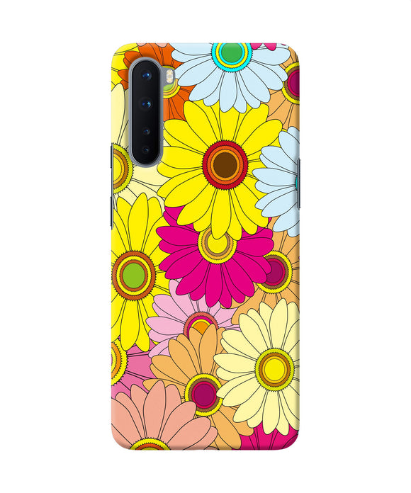 Abstract Colorful Flowers Oneplus Nord Back Cover