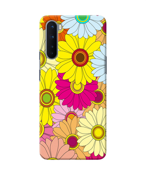 Abstract Colorful Flowers Oneplus Nord Back Cover