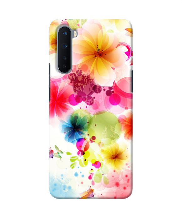 Flowers Print Oneplus Nord Back Cover