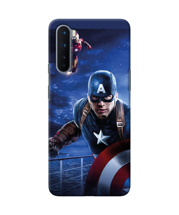 Captain With Ironman Oneplus Nord Back Cover