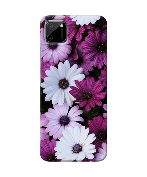 White Violet Flowers Realme C11 Back Cover