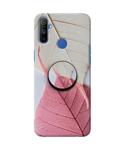 White Pink Leaf Realme Narzo 10A/20A Pop Case