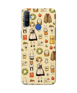 Canvas Girl Print Realme Narzo 10a / 20a Back Cover