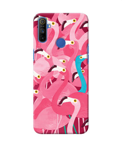 Abstract Sheer Bird Pink Print Realme Narzo 10a / 20a Back Cover