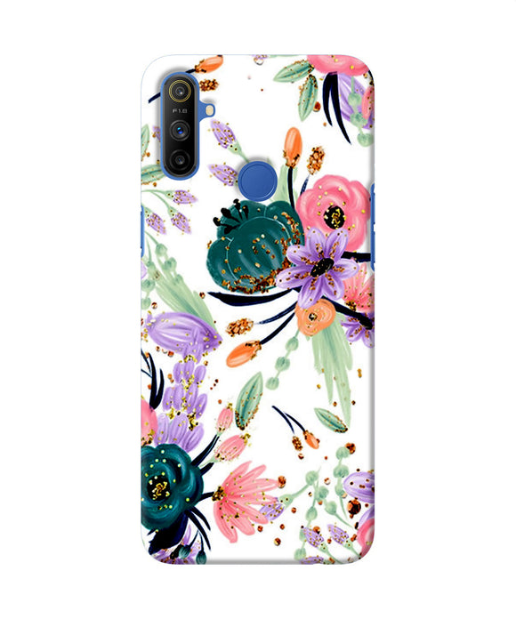 Abstract Flowers Print Realme Narzo 10a / 20a Back Cover