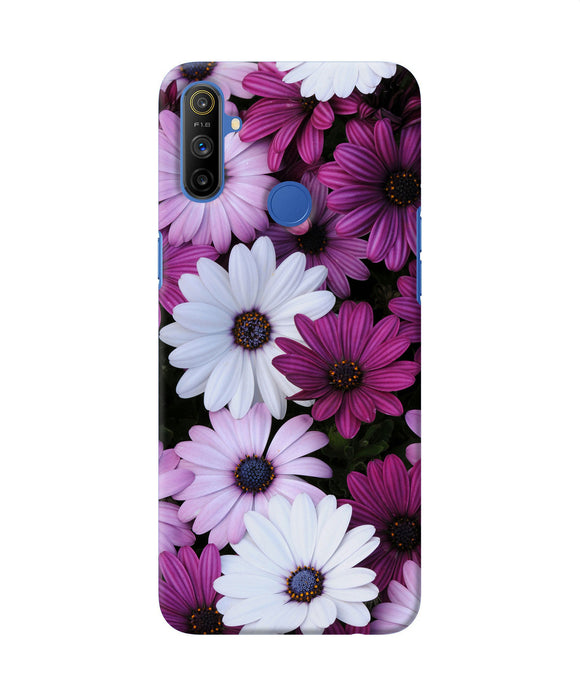 White Violet Flowers Realme Narzo 10a / 20a Back Cover