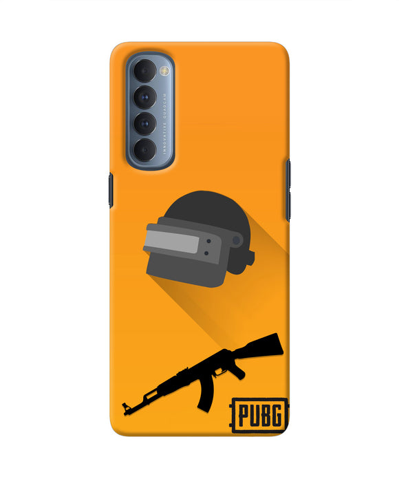 PUBG Helmet and Gun Oppo Reno4 Pro Real 4D Back Cover