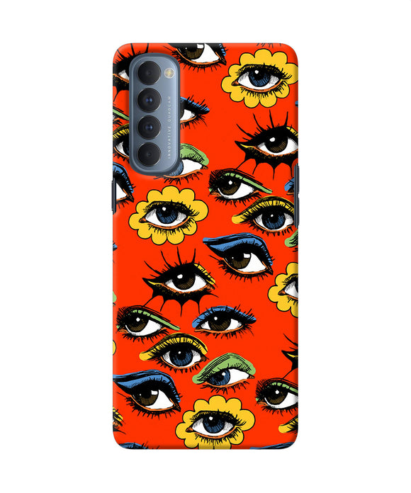 Abstract Eyes Pattern Oppo Reno4 Pro Back Cover