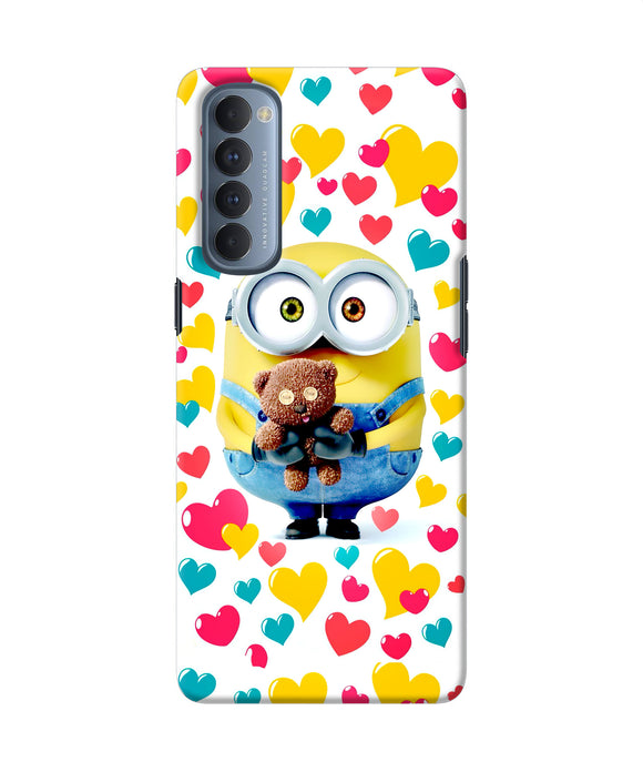 Minion Teddy Hearts Oppo Reno4 Pro Back Cover
