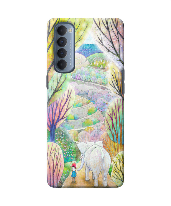 Natual Elephant Girl Oppo Reno4 Pro Back Cover
